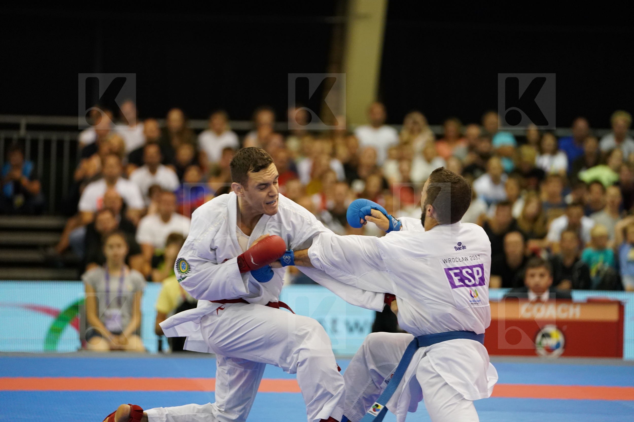 Brazil bronze match Gomez Garcia Matias Male Kumite -60kg Santos Brose Douglas Spain